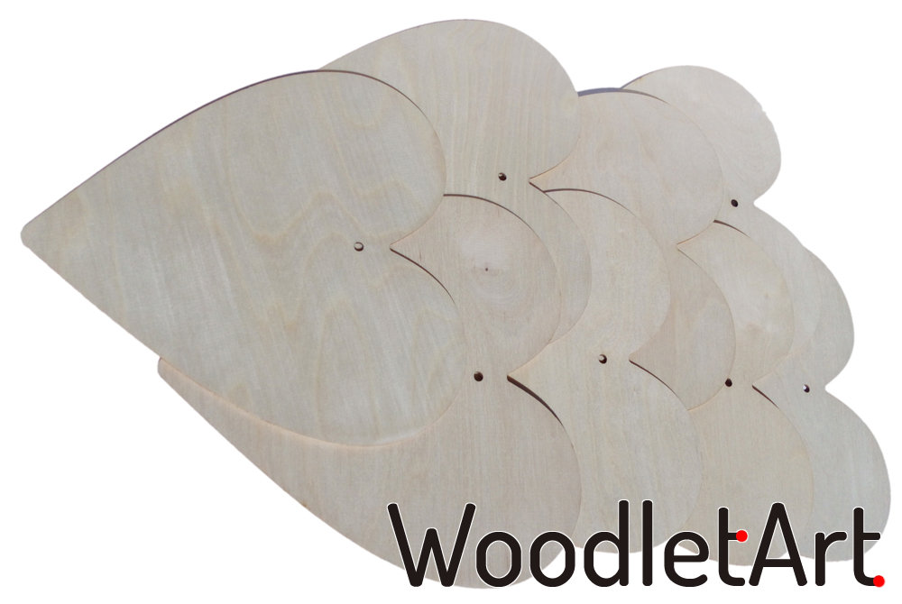 Serca drewniane 25cm  do dekorowania